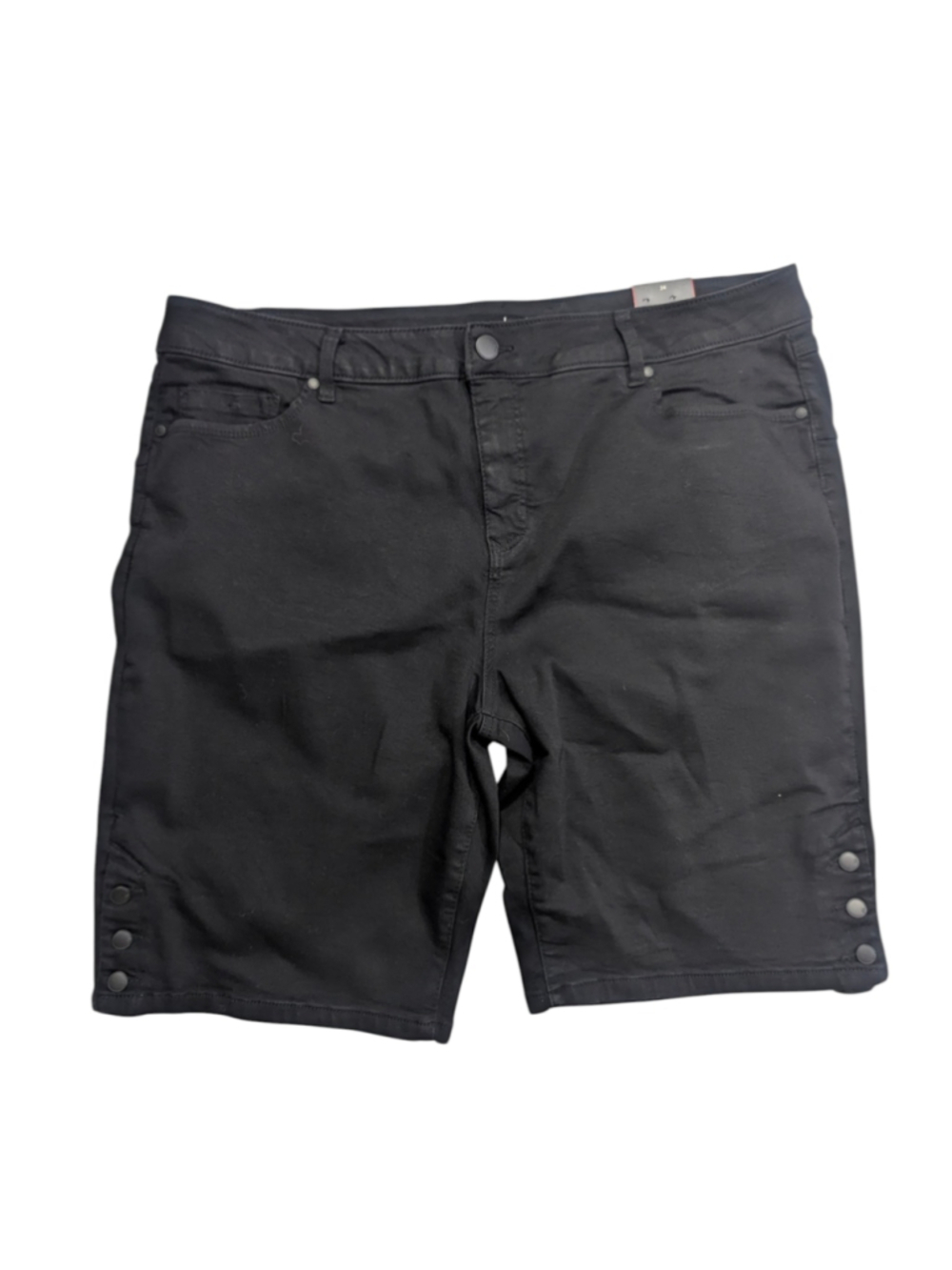 Avenue Black Denim Bermuda Shorts Size 24